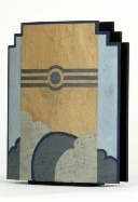 'Navy' marquetry vase by David Lee